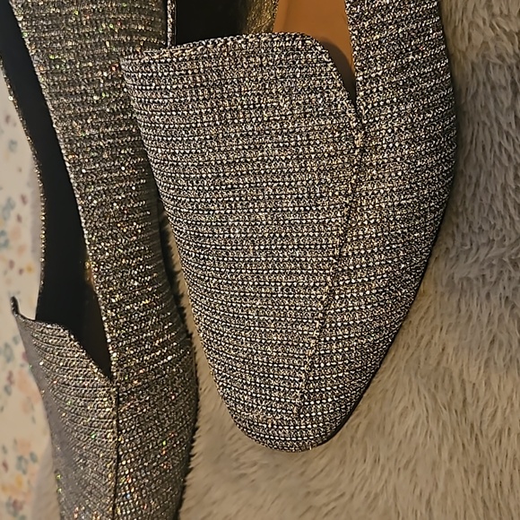 Womans sparkly silver loafers size 10 - Picture 2 of 3